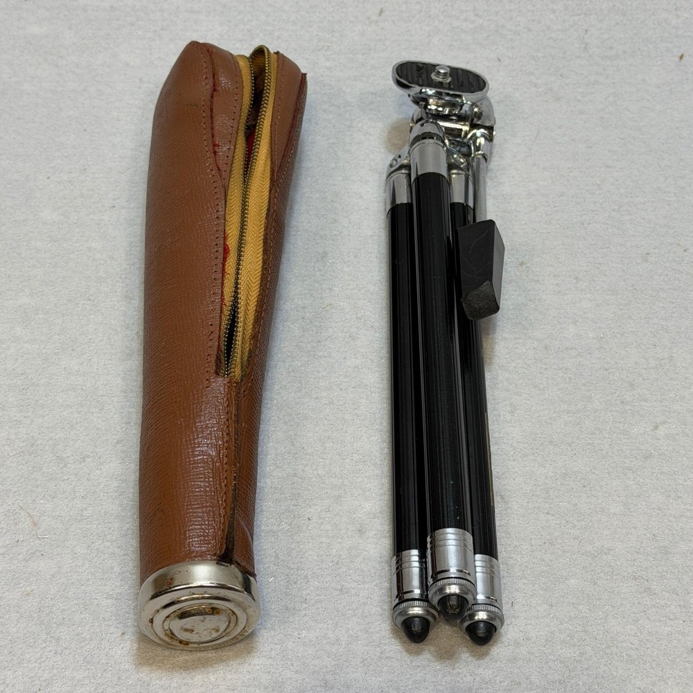 Vintage Dia Travel Telescoping Camera Tripod Made In Japan w/Zippered Case - Picture 4 of 12